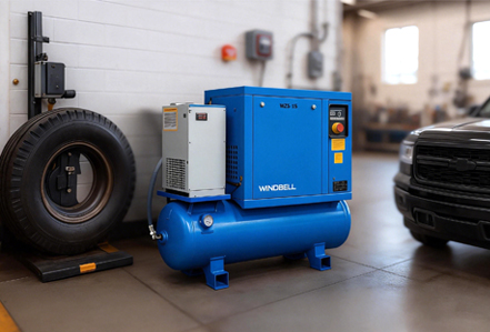 7.5-15 kW Tank Mounted Air Compressor With Dryer