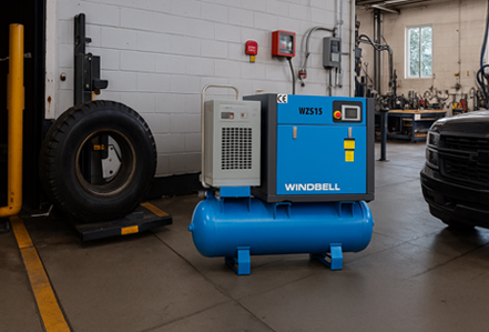 7.5-15 kW Tank Mounted Air Compressor With Dryer