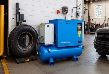 7.5-15 kW Tank Mounted Air Compressor With Dryer
